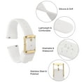thumbnail image 6 of Uxcell Silicone Watch Band 18mm Quick Release Rubber Replacement Watch Strap with Stainless Steel Gold Clasp, White, 6 of 7