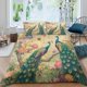 thumbnail image 1 of Pavo real Juego de cama Floral Pavos reales Funda Nórdica King Beatuiful Animales, 1 of 6