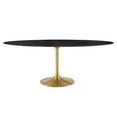 thumbnail image 2 of Modway Lippa 78" Oval Modern Artificial Marble/Metal Dining Table in Gold/Black, 2 of 7
