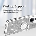 thumbnail image 7 of for Motorola Moto Edge 5G 2024 Phone Case (6.6-inch) with Ring Stand Lanyard Girls Women Cute Soft TPU Glitter Shockproof Protection Cover - Silver, 7 of 7