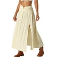 thumbnail image 4 of INSPIRE CHIC Women's Maxi Boho Skirt Summer Flowy Smocked Waist Boho Skirt, 4 of 5