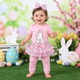 thumbnail image 2 of Easter Outfit for Toddler Short Sleeve Cute Print Bodysuit Tutu Skirts and Headband 4 Pcs Baby Girls Summer Outfit Set 12-18 Months Girl Clothes, 2 of 9