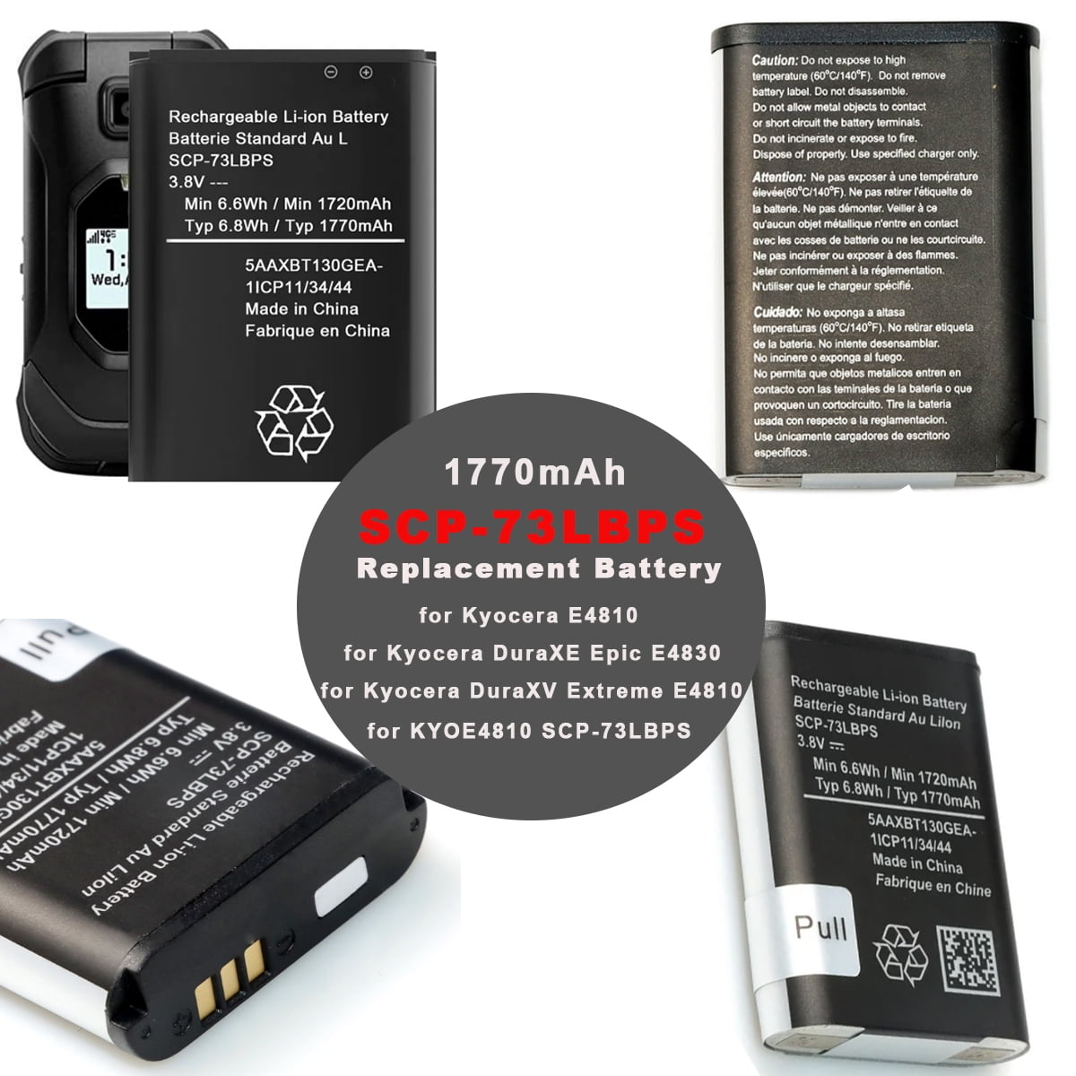 SCP-73LBPS Battery 1720mAh for Kyocera DuraXV Extreme E4810