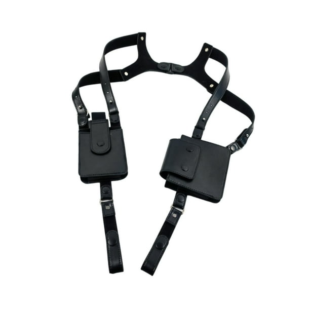 Bolso de hombro oculto bajo el brazo de piel sintética para fiestas, deportes al aire libre y compras. Negro