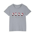 thumbnail image 4 of Odeerbi Kids Boys Girls Christmas T-shirt Christmas Print Casual Short Sleeve Tops Shirt Kids Clothes Gray, 4 of 4