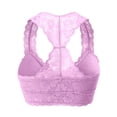 thumbnail image 3 of URBAN DAIZY Women's Seamless Lace Bra Racerback Padded Sexy Floral Mesh Bralette Crop Top Removable Pads Breathable Bustier A11_6324 Mauve M, 3 of 7