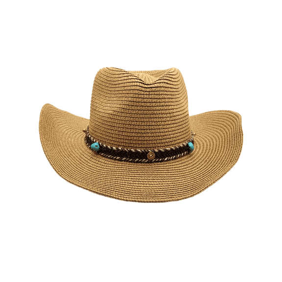 LZLER Straw Cowboy Hat for Women Men Woven Western Cowgirl Hat Sunshade Beach Hat