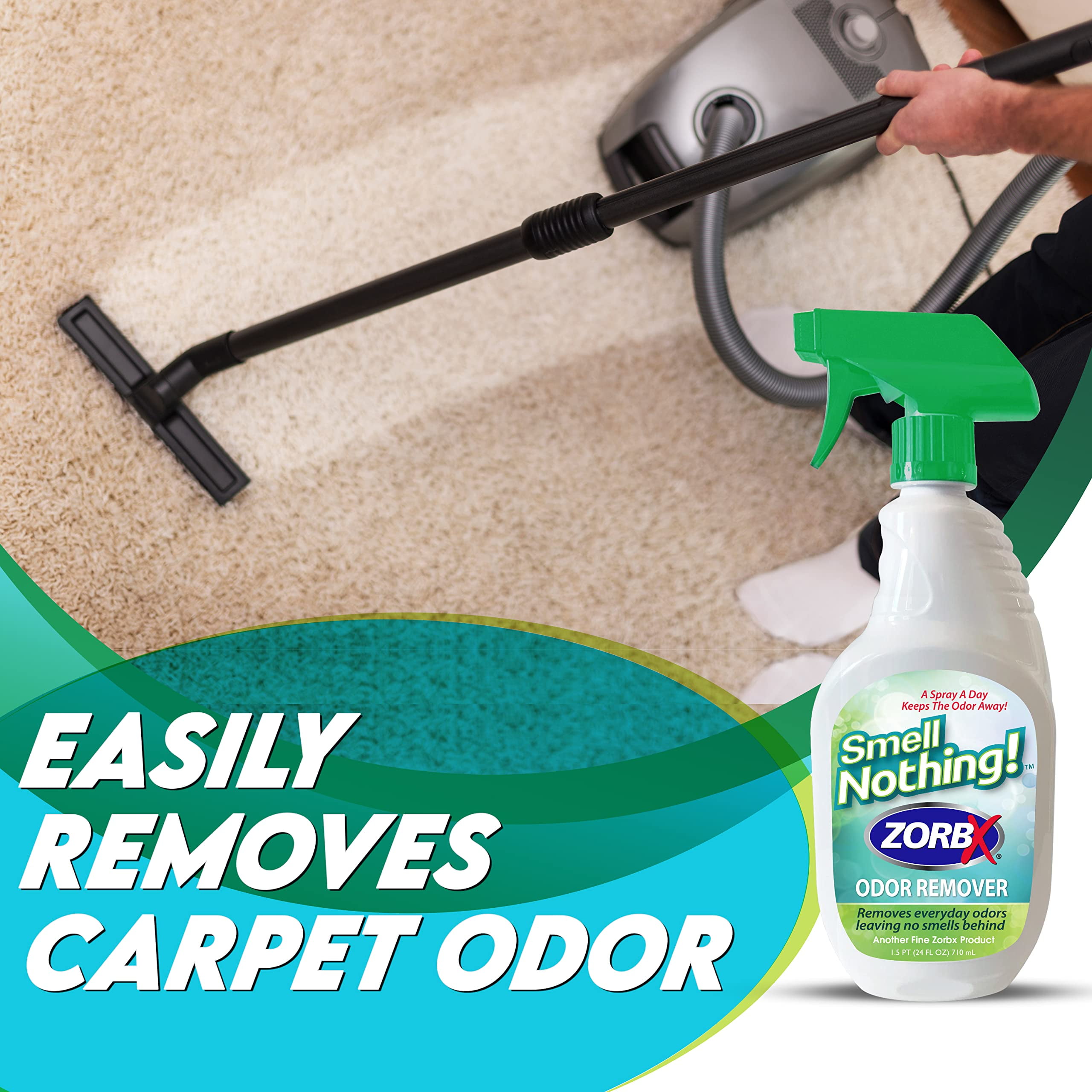 ZORBX Unscented Odor Remover Spray 24 oz - Strong Odor Absorber For Couch, Car, Carpet, Diaper Pail Smells Neutralizer & More