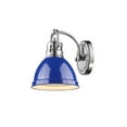 thumbnail image 1 of Golden Lighting 3602-BA1 CH-BE Duncan 1 Light Bath Vanity in Chrome with Blue Shade, 1 of 1