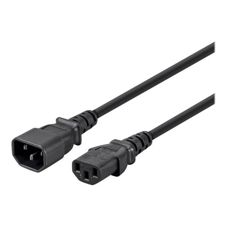 UPC: 0844660064541 | Monoprice 3-Prong Extension Cord – 10 Feet – Black | IEC 60320 C14 to IEC 60320 C13  16AWG  13A  125V