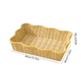 thumbnail image 3 of Hand-woven Paper Rope Storage Basket 15x11x3 Inch Imitation Rattan Decorative Organizer for Snacks and Sundries Home Kitchen Shelf Storage, 3 of 6