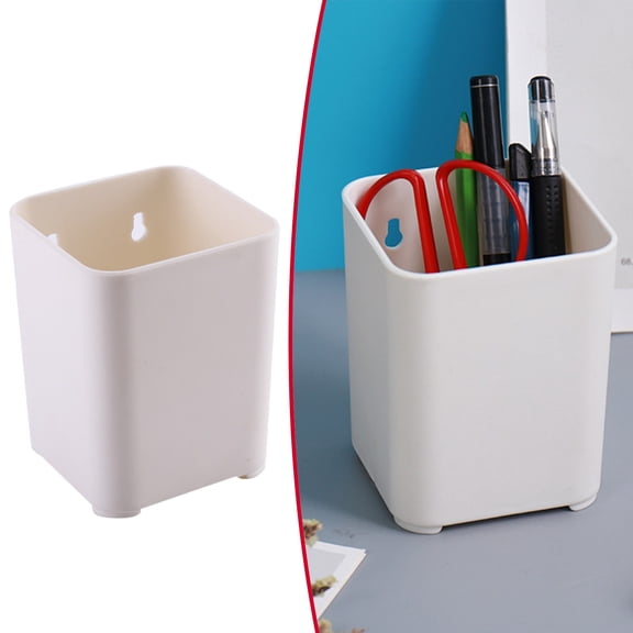CHENjy Wall Mount Pen Holder Adhesive Storage Organizer Multipurpose Caddy for Remote Kitchen Bathroom 3.43*4.25*3.19 in