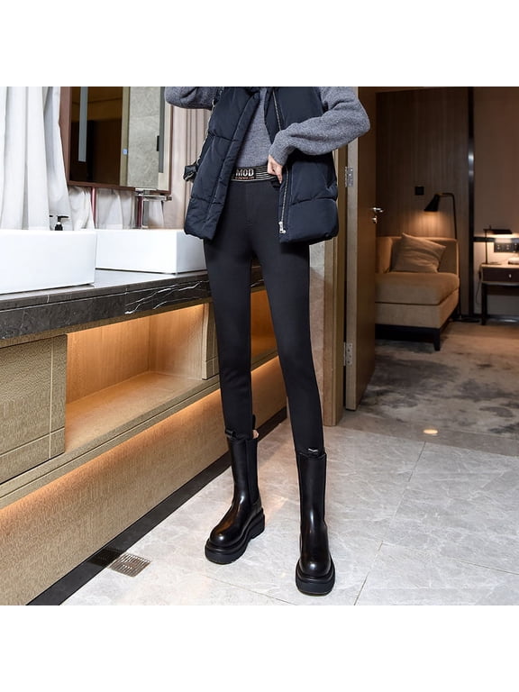 2022 lamb fleece leggings women autumn and winter with velvet thickened outer wear high waist large size extra-thick integrated thermal cotton pants XL