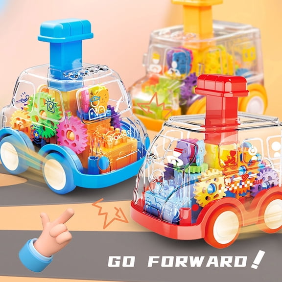 Musatteng Transparent Gear Car Toy for Toddlers 1-3 Years - Early Learning Baby Car Toys with Visible Mechanics, First Birthday Gift for Boys Girls Age 12-18 Months