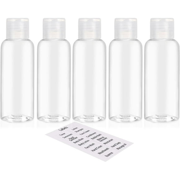 Botellas de viaje vacías 3.4 oz Botellas de plástico para artículos de tocador Botellas exprimibles sin fugas aprobadas por TSA