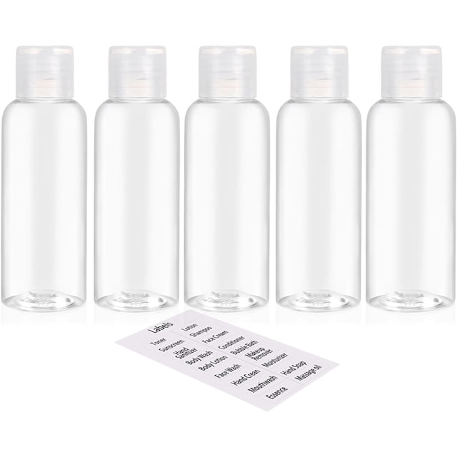 Botellas de viaje vacías 3.4 oz Botellas de plástico para artículos de tocador Botellas exprimibles sin fugas aprobadas por TSA