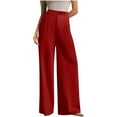 thumbnail image 3 of QATAINLAV Mothers Day Gifts! Women's Wide Leg Dress Pants High Waisted Business Office Work Casual Palazzo Trousers with Pockets Wine L, 3 of 8