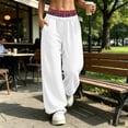 thumbnail image 5 of Hvogkswy Wide Leg Sweatpants Women Elastic Drawstring High Waisted Pants Plaid Lining Casual Workout Jogging Pants with Pockets, 5 of 8