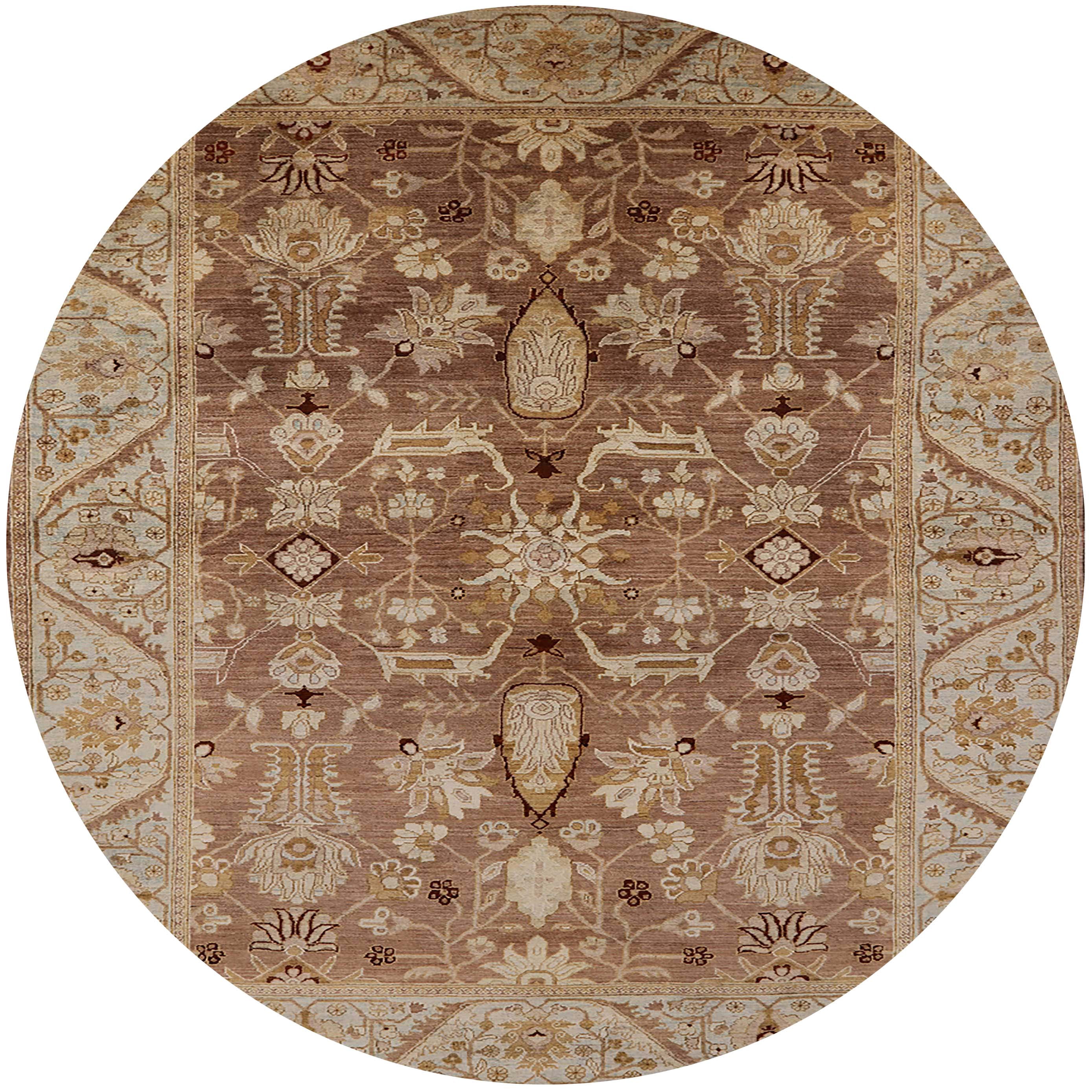 Round Rug Camel Ahgly Company Indoor Round Mid-Century Modern Camel Brown Oriental Area ...