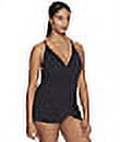 Anne Cole womens  Surplice Maillot Swimdress, 8, Black