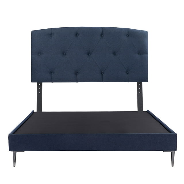 Box Base Cama Slim Queen Size + Cabecera Sigma Dicasa Azul
