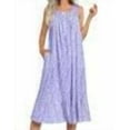 thumbnail image 2 of Ekouaer Women's Nightgowns Long Sleeveless Night gown with Pockets Soft Ladies Nightdress, 2 of 6