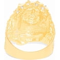 thumbnail image 4 of Floreo 10k Yellow Gold 29mm Jesus Face Two-Tone CZ Praying Hands Men's Ring, Sizes 5 - 13, 4 of 5