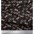 thumbnail image 3 of Soimoi Black polyester Crepe Fabric Cherries Fruits Print Fabric by the Yard 52 Inch Wide, 3 of 3