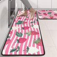 thumbnail image 2 of Kitchen Rugs Sets Of 2,Strawberry Plants Fruit Leaf Stripe Anti Fatigue Kitchen Mat Rugs Non Slip Washable,Decorative Kitchen Floor Mats for Kitchen,Sink,Laundry,17"x47"+17"x47", 2 of 5