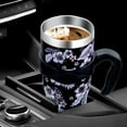 thumbnail image 3 of 40 Oz Tumbler with Handle and Silicone Straws,Coffee Insulated Tumbler with Handle,40 Oz Palm Leaves And Flowers Water Bottles,Travel Mug with Handle, 3 of 6