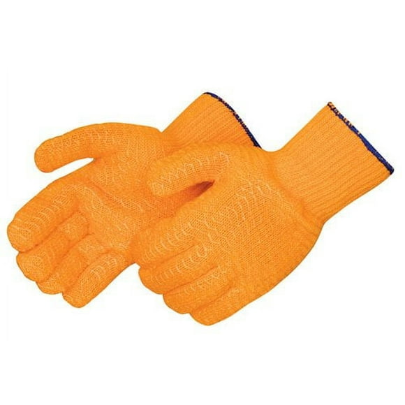 Liberty 4707 PVC Two-Sided Clear Honeycomb Glove with Elastic Knit Wrist, X-Large, Orange (Pack of 12)