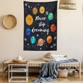 thumbnail image 2 of Quote Tapestry, Outer Space Planets and Star Cluster Solar System Moon and Comets Sun Cosmos Illustration, Wall Hanging for Bedroom Living Room Dorm Decor, 40W X 60L Inches, Multi, by Ambesonne, 2 of 5