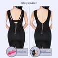 thumbnail image 2 of XINQIHANG Soutien-Gorge Gainant Dos Nu, Justaucorps Intégral String Aguichant Sans Coutures à Col en V Profond pour Femmes, Robe de Soirée Soutiens-Gorge Invisibles (Noir, 2TG), 2 of 7