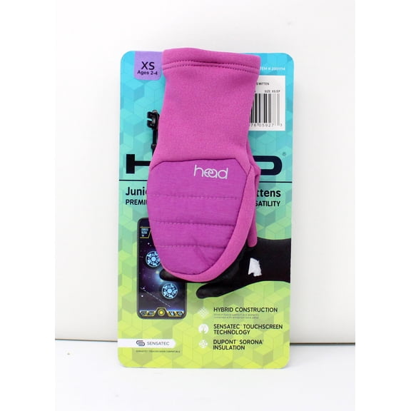 Head Junior Hybrid Mittens Ages 2-4 Extra Small Pink