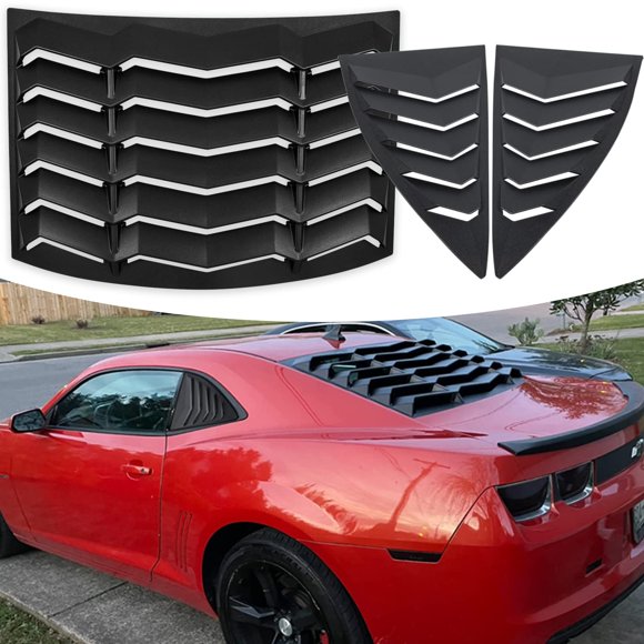 Rear and Side Window Louvers Sun Shade Windshield Cover ABS in Matte Black for Chevrolet Chevy Camaro 2010-2015