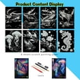 thumbnail image 2 of Scratch Art Adult DIY Paint by Scratch Rainbow Scratch Paper Art Colorful Sketches Scratch with 5 Scratch Tool for DIY Craft GiftA4-Noctilucent Whale + Sea World), 2 of 6