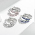 thumbnail image 3 of zirconia sterling silver hoop earrings 925, 3 of 3