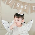 thumbnail image 3 of SUSUchens Birthday Hat with Pompom Ball Elasticated Braided No Deformation Wide Applications Decorate Lightweight Newborn Baby Birthday Party Hat for Kids Style D, 3 of 13