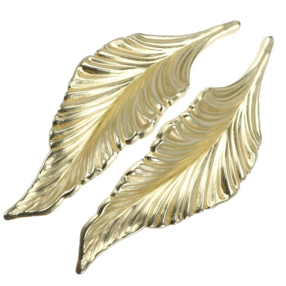 2 Pcs Chic Furniture Handle Door Handles Knob Gold Leaf Golden