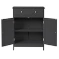 thumbnail image 2 of Ktaxon Bathroom Floor Cabinet, Freestanding Storage Cupboard w/ Drawer and 2 Doors, Black, 2 of 17