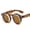Leopard, variant on Womens Retro Round Steampunk Sunglasses Fashion Metal Frames Flip Cover Strong PC Metal Construction Universal