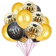 thumbnail image 5 of Globos de látex de aluminio para adultos, decoración para fiesta de cumpleaños número 40, color negro y dorado, para 40 cumpleaños, 5 of 5