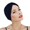 thumbnail image 3 of Women Turbans Soft Pre-Tied Knot Fashion Pleated Turban Cap Beanie Headwrap Sleep Hat, 3 of 7