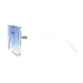 thumbnail image 3 of Extra Oversize Squared Rectangle Shield Plastic Sunglasses Clear Blue, 3 of 4