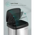 thumbnail image 5 of 13 Gallon Kitchen Trash Can Stainless Steel Garbage Can Recycle Bin with Stay-Open Lid and Step-on Pedal Silver and Black, 5 of 8