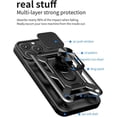 thumbnail image 2 of Phone Case for iPhone 14 Pro Max with Slide Camera Window, Heavy Duty Protection Phone Cover Case with Ring Kickstand for iPhone 14 Pro Max      Red, 2 of 9