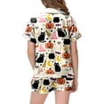 thumbnail image 5 of KPOPLK Girl's Halloween Pajamas Set Kids Girls Short Sleeve Button Down Shirt and Shorts Pjs 2Piece for 2-13Years,Size 8-9 Years, 5 of 5
