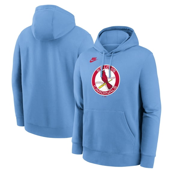 Men's Nike Light Blue St. Louis Cardinals Cooperstown Collection Logo Club Hoodie
