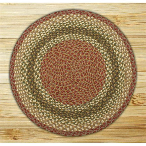 Earth Rugs 17-024 Tapis Rond Olive-Burgundy-Gris