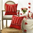 thumbnail image 2 of Hello Valentine Love You More Eucalyptus Leaves Throw Pillow Covers, 20 x 20 Inch Buffalo Plaid Polka Dot Stripes Love Hearts Cushion Case Decoration for Sofa Couch Set of 4, 2 of 6